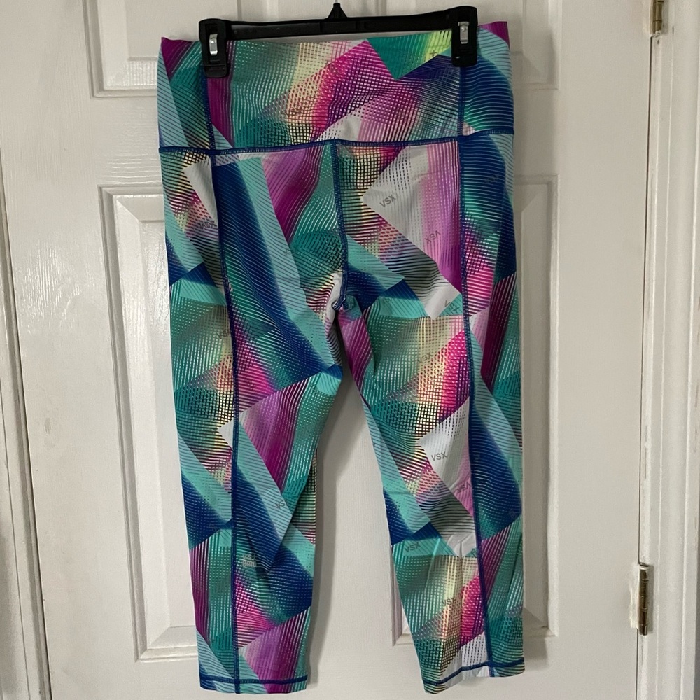 VSX Victoria's Secret Sport Knockout Crop Neon Abstract Geo Print - Picture 3 of 4